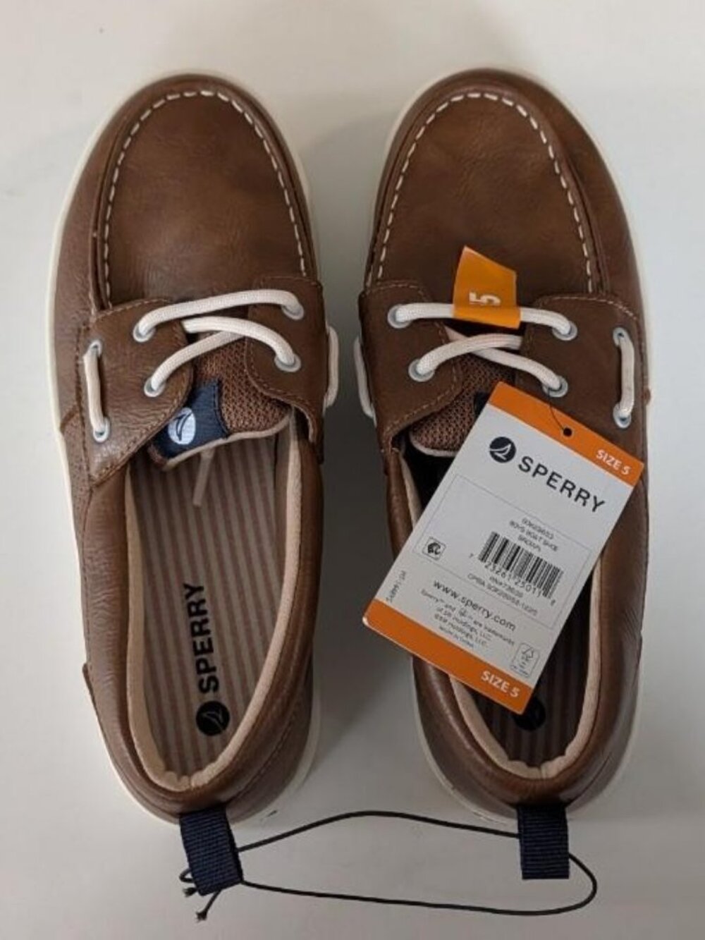 Sperry Boys Boat Shoe, Brown Size 2 & 5 - New w/ Tag